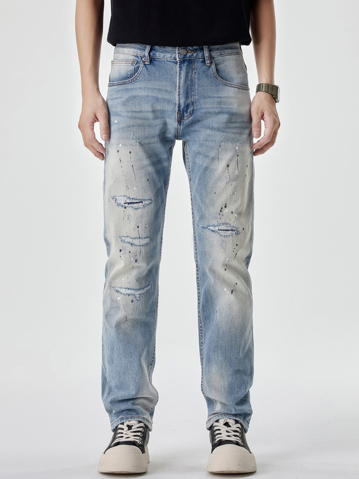 0206 ripped fashion jeans