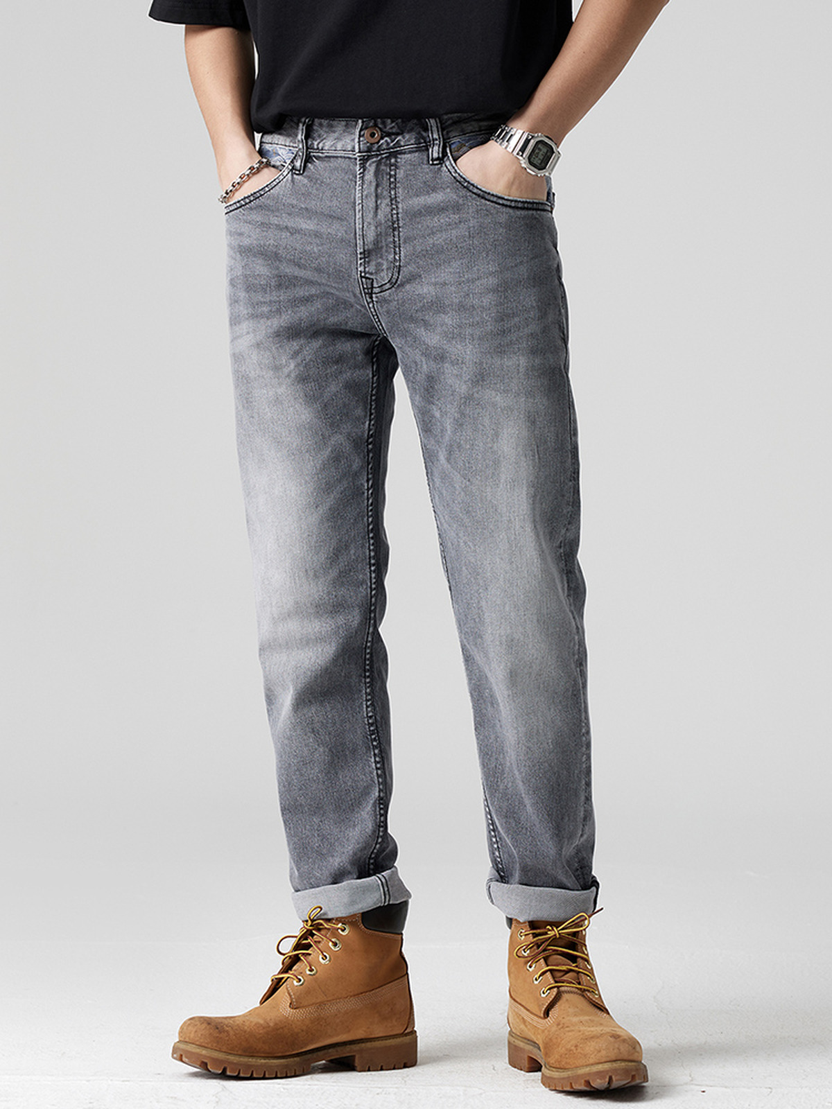 0386 gray slim fit jeans