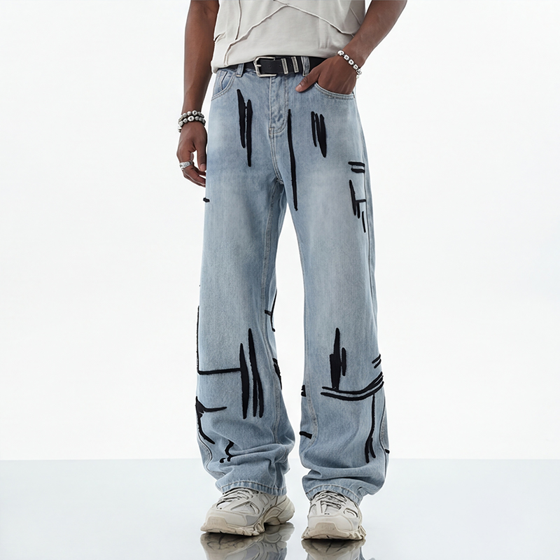 2003 Abstract Print Wide-Leg Jeans product detail