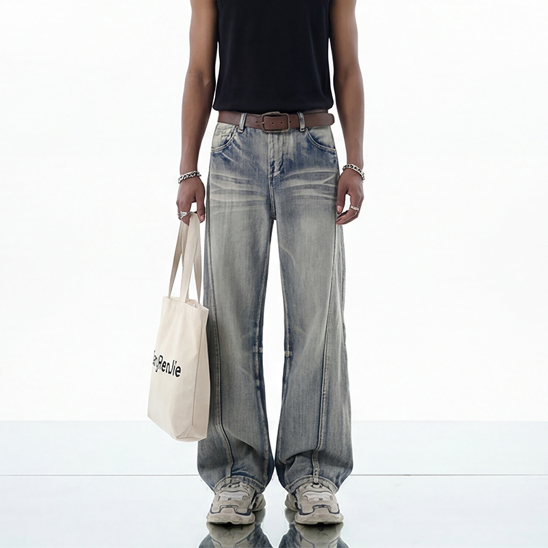 6008 stone wash loose jeans