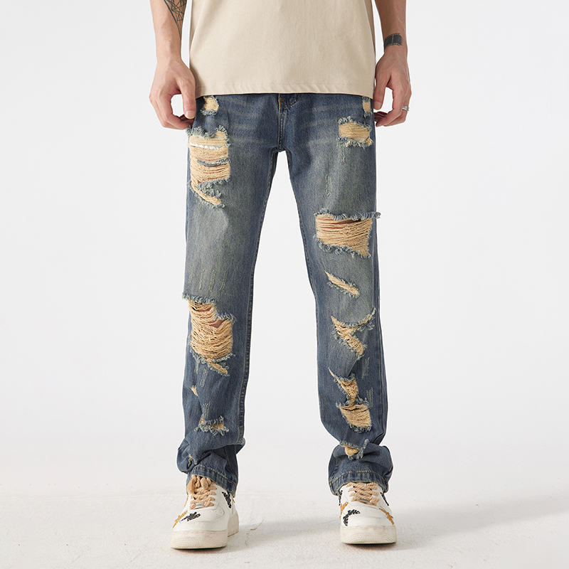 8059 distressed straight jeans