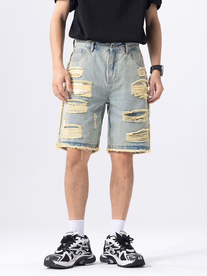 8628 light blue ripped shorts