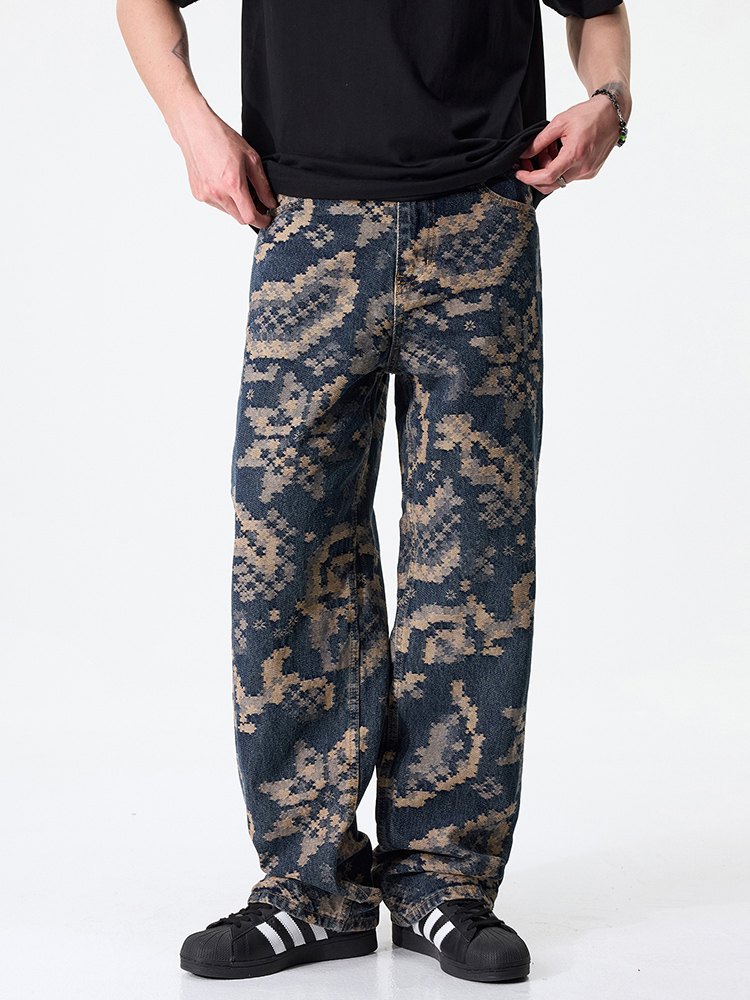 JK9659 Pattern Loose Jeans product detail